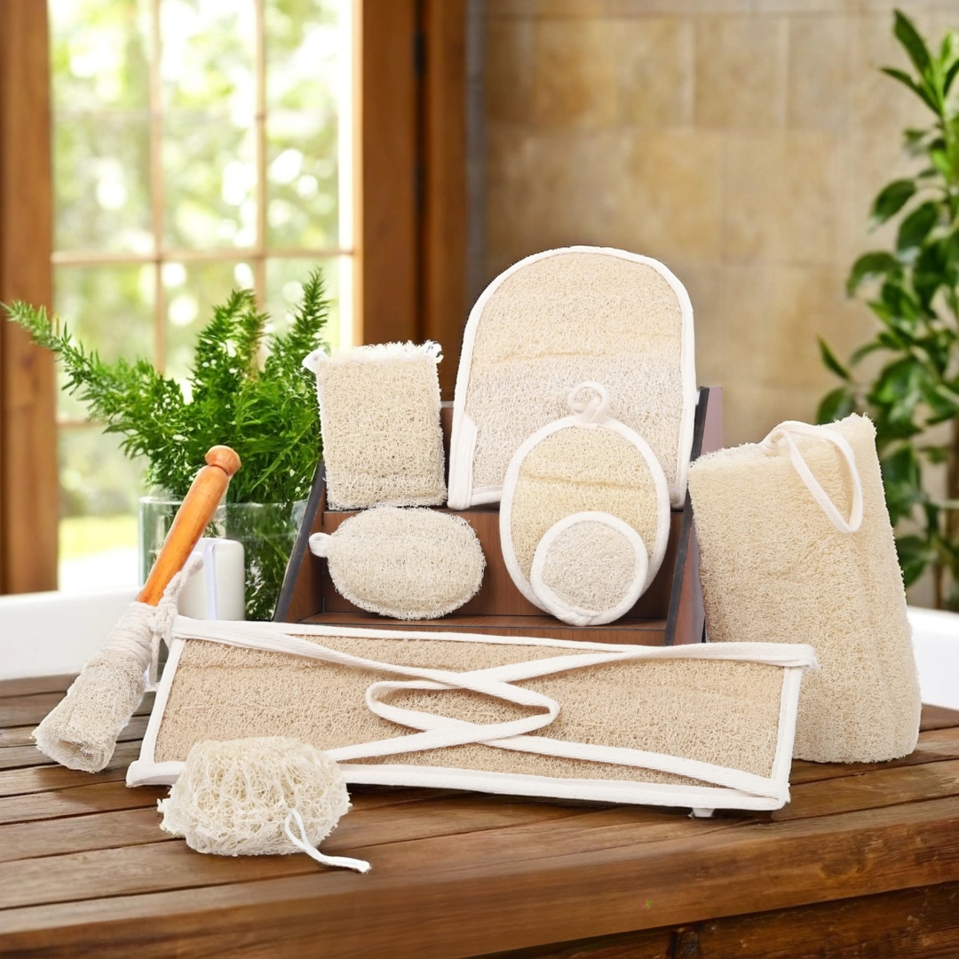 Natural Loofah Family Set 1 Nature's Best Scrubber, Delivered to Your Door Natural Loofah Family Set